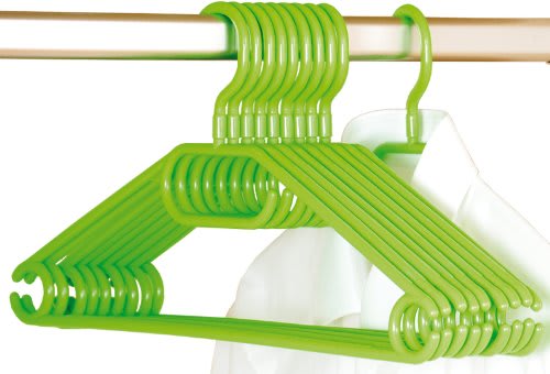 Quality Hangers Paquete de 20 perchas de plástico para ropa, perchas  delgadas sin terciopelo con gancho cromado giratorio de 360° y muescas